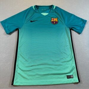 Nike 2016/17 FC Barcelona Stadium Third Jersey Men's S Futbol Soccer Green Glow